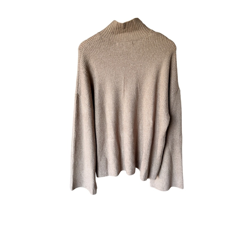 NWT FRENCH CONNECTION Turtleneck Ribbed Knit‎ Sweater Loose Fit Beige Women's L - Picture 2 of 10